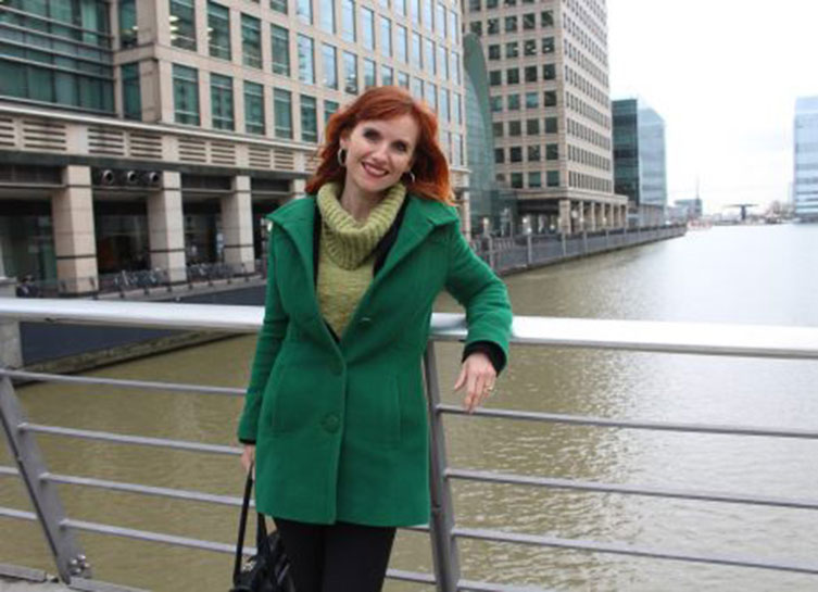 Claire Haigh standing on a bridge in Leeds